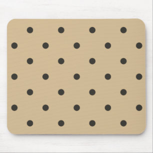 Fifties Style Beige Polka Dot Mouse Pad