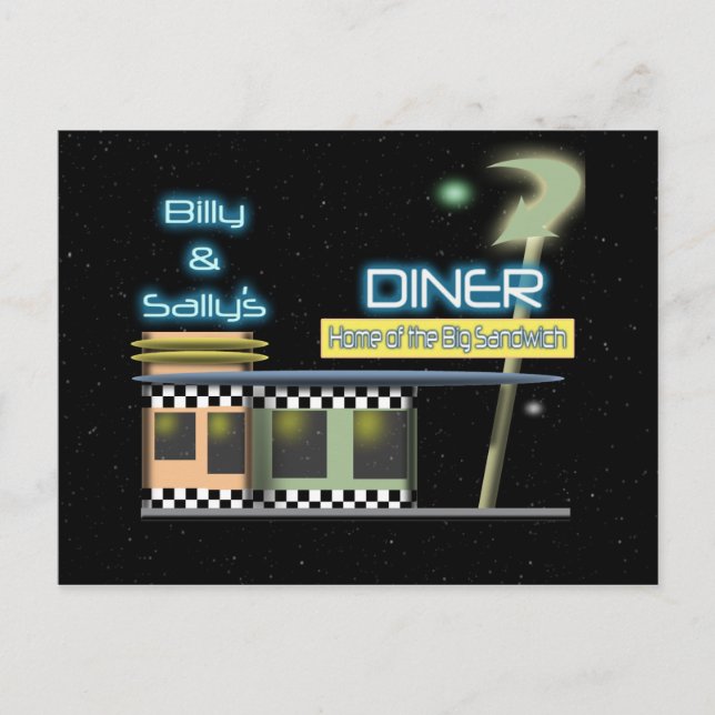 Fifties Style Diner Postcard (Front)
