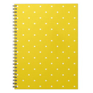 Fifties Style Lemon Yellow Polka Dot Notepad Spiral Notebook
