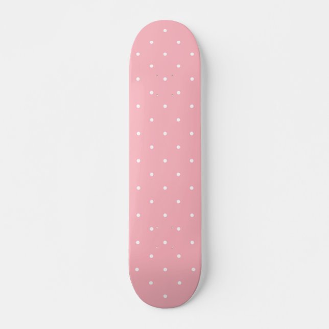 Fifties Style Pink Polka Dot Skateboard (Front)