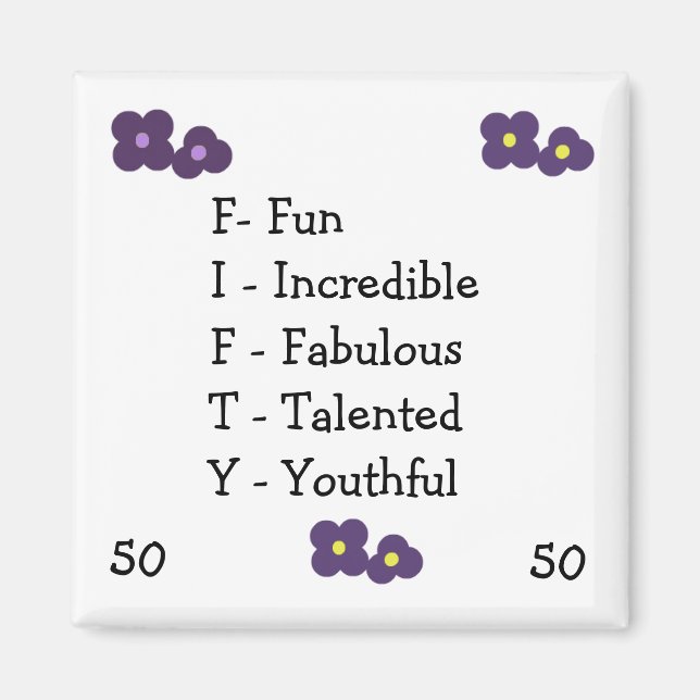 Fiftieth Birthday Acronym Magnet (Front)