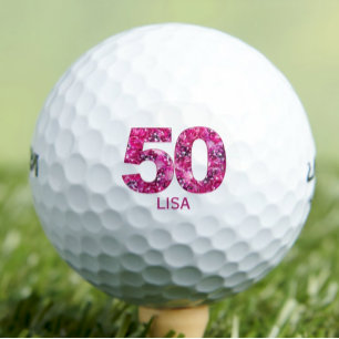 Fiftieth Birthday Golf Gift – Cousin Floral 50 Balls
