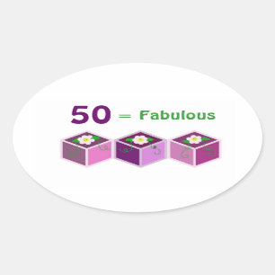 Fiftieth Birthday Oval Sticker