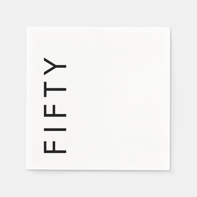 Fifty 50th Birthday Party Napkin (Front)