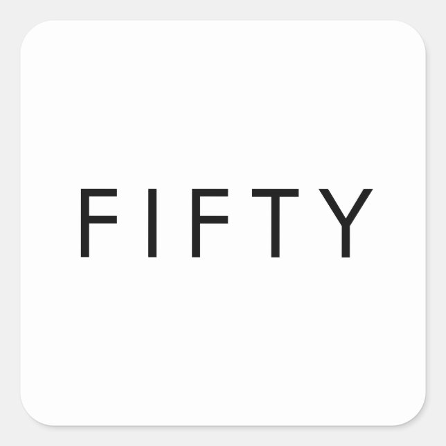 Fifty 50th Birthday Party Square Sticker (Front)