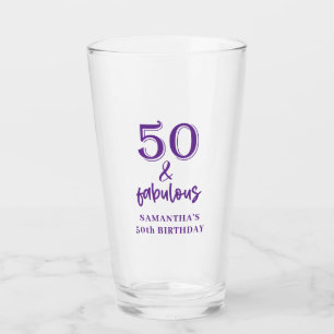 Fifty and fabulous 50th Birthday Glass