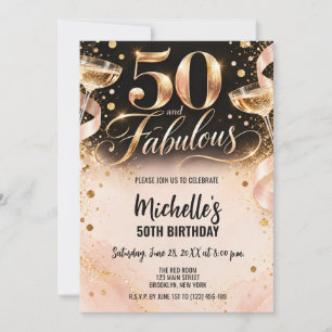 Fifty and Fabulous 50th Birthday Invitation