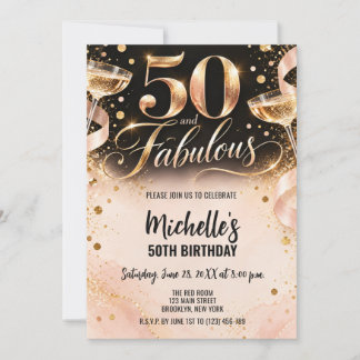 Fifty and Fabulous 50th Birthday Invitation