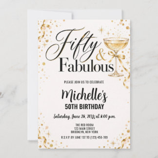 Fifty and Fabulous 50th Birthday Invitation
