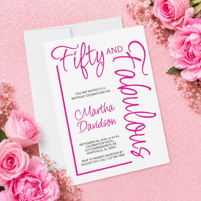 Fifty and Fabulous 50th Birthday Invitation Design (Fifty and Fabulous 50th Birthday Invitation Design)