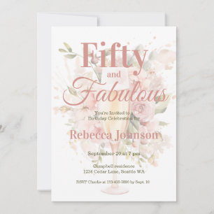 Fifty and Fabulous 50th Birthday Party Invitation