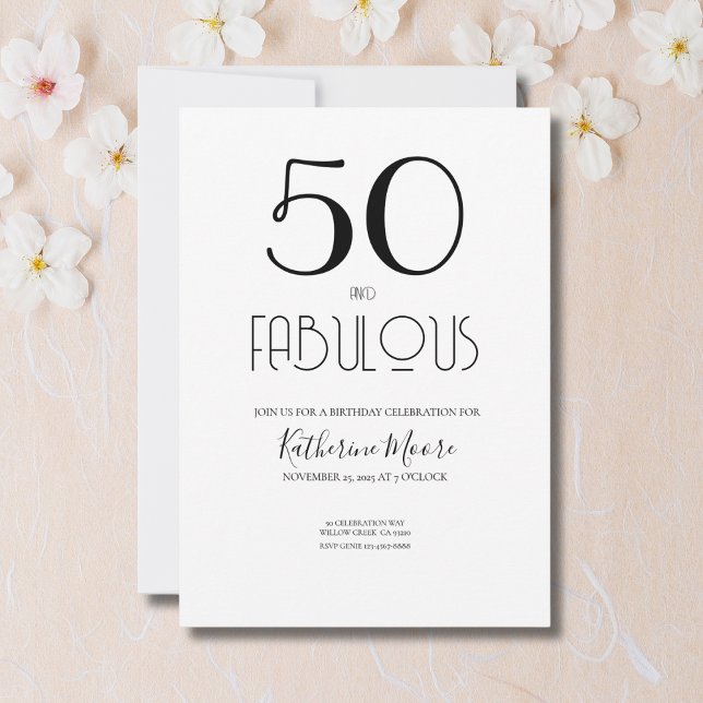 Fifty and Fabulous 50th Birthday Party  Invitation (Creator Uploaded)