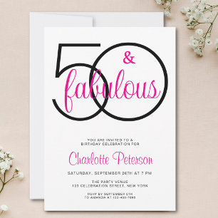 Fifty and Fabulous 50th Birthday Party Invitation