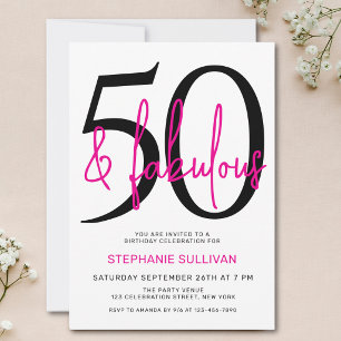 Fifty and Fabulous 50th Birthday Party Invitation