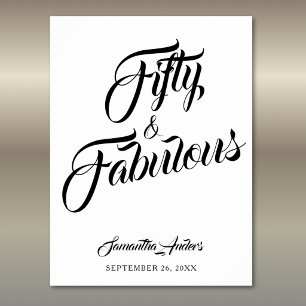 Fifty and Fabulous 50th Birthday Party Poster