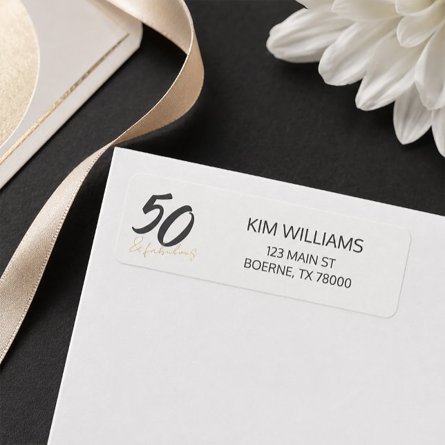 Fifty and Fabulous 50th Birthday Return Address (Creator Uploaded)