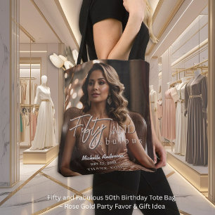 Fifty and Fabulous 50th Birthday Tote Bag