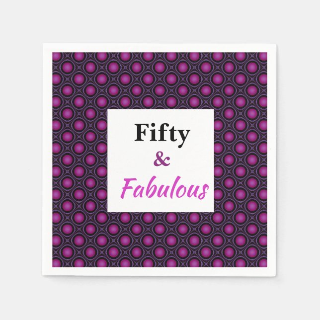 Fifty and Fabulous Birthday Collection Napkin (Front)
