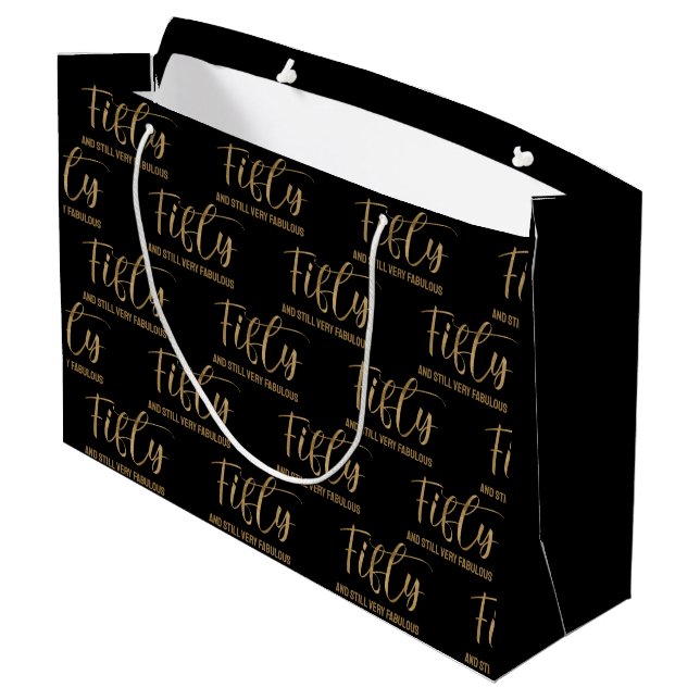 Fifty and Fabulous Birthday  Large Gift Bag (Back Angled)