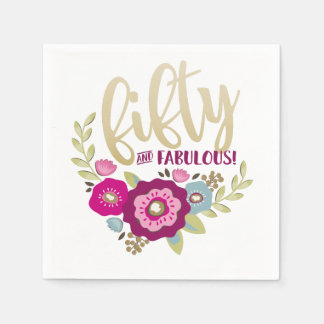 Fifty and Fabulous Birthday Party Napkins