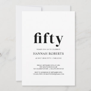 Fifty and Fabulous Black 50th Birthday Party  Invitation