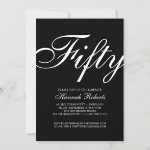 Fifty and Fabulous Black 50th Birthday Party Invitation