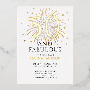 Fifty and Fabulous Black White 50th Birthday Party