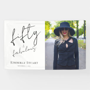 Fifty and Fabulous Bold Photo 50th Birthday Party  Banner