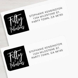 Fifty and Fabulous Bold Script 50th Birthday Party