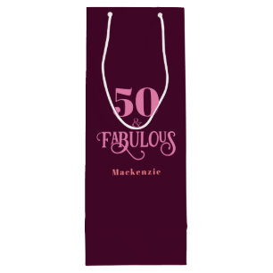 Fifty and Fabulous Burgundy Wine Gift Bag