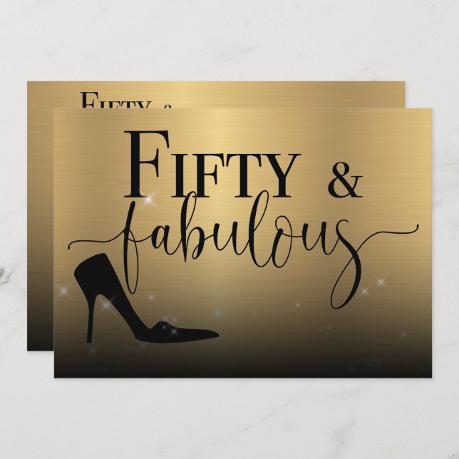 Fifty and Fabulous Dance Party Invitation (Front/Back)