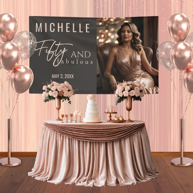 Fifty and Fabulous Glamourous Birthday Party Banner (Creator Uploaded)