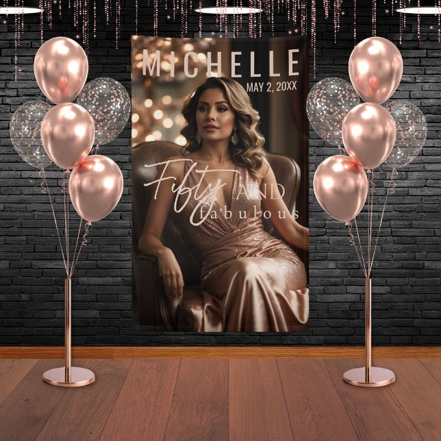 Fifty and Fabulous Glamourous Birthday Party Banner (Creator Uploaded)