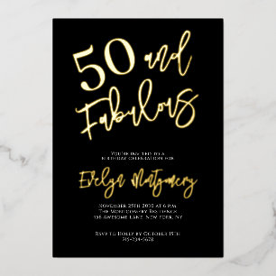 Fifty and Fabulous Gold Black 50th Birthday Party