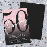 Fifty And Fabulous Modern 50th Birthday Party Invitation<br><div class="desc">Celebrate in style with this modern blush pink Fabulous Birthday Party Invitation, perfect for a “Fifty and Fabulous” theme or any fabulous milestone. The design features a large “Fabulous” across most of the card, with a white handwritten script-style white overlay for a bold, contemporary look. The party details sit neatly...</div>