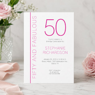 Fifty and Fabulous Modern 50th Birthday Party Invitation