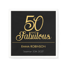 Fifty and Fabulous Name Date 50th Birthday Party