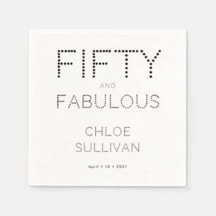 Fifty and Fabulous Name Date 50th Birthday Party Napkin