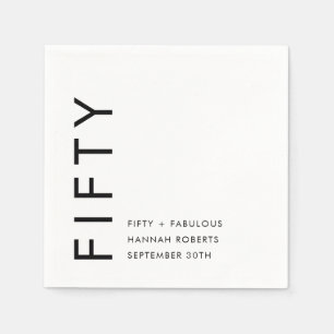 Fifty and Fabulous Name Date 50th Birthday Party Napkin