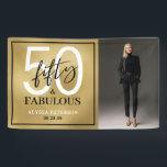 Fifty and Fabulous Photo 50th Birthday Party Banner<br><div class="desc">Modern Minimal Fifty and Fabulous gold foil,  black and white 3' x 5' photo 50th birthday party banner sign that you can personalize for your fiftieth birthday party celebration. The words "Fifty and Fabulous" are set using trending bold font typography.</div>