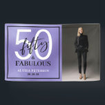 Fifty and Fabulous Photo 50th Birthday Party Banner<br><div class="desc">Modern Minimal Fifty and Fabulous purple foil,  black and white 3' x 5' photo 50th birthday party banner sign that you can personalize for your fiftieth birthday party celebration. The words "Fifty and Fabulous" are set using trending bold font typography.</div>