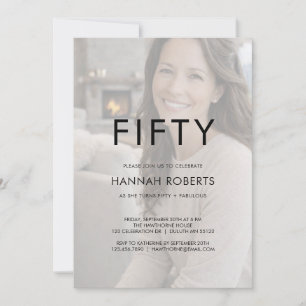 Fifty and Fabulous Photo 50th Birthday Party Invitation