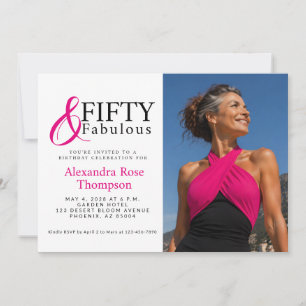 Fifty and Fabulous Photo 50th Birthday Party Invitation