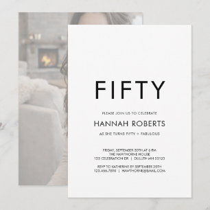 Fifty and Fabulous Photo 50th Birthday Party Invitation