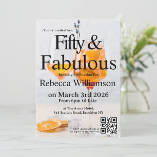 Fifty and Fabulous Photo 50th Birthday Party  Invitation