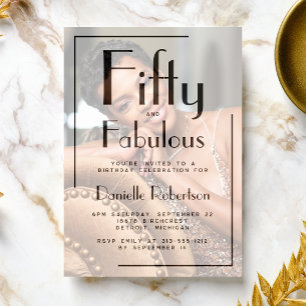 Fifty and Fabulous Photo 50th Birthday Party Invitation