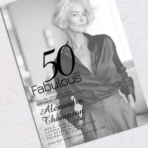 Fifty and Fabulous Photo 50th Birthday Party Invitation