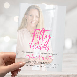 Fifty and Fabulous Photo 50th Birthday Party Invitation