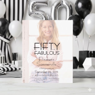 Fifty and Fabulous Photo 50th Birthday Party Invitation
