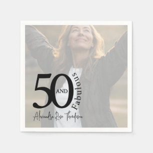 Fifty and Fabulous Photo 50th Birthday Party Napkin